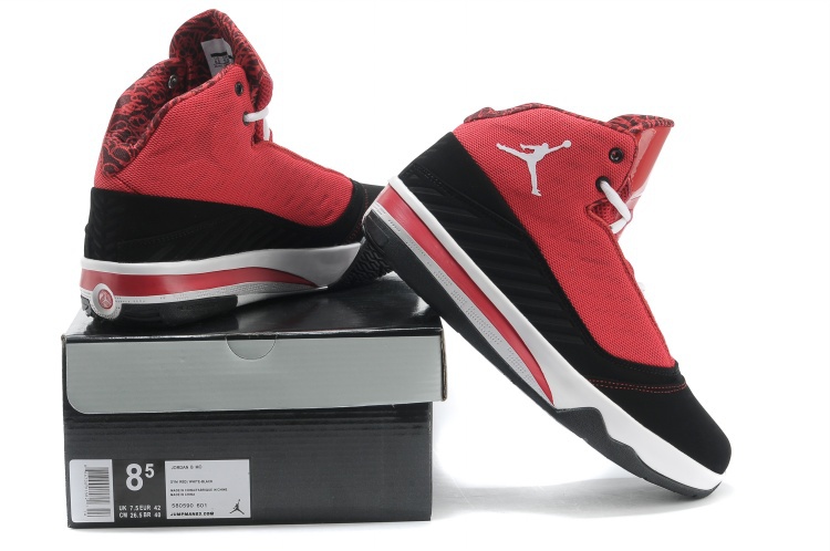 2013 Jordan B`MO Red Black White Shoes